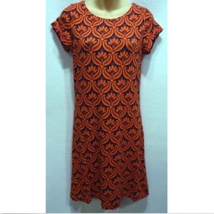 Hatley Shirt Dress 4 Damask Summer Orange Navy